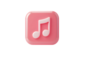 Music Note Icon in Pink Square Modern Design for Apps Websites and Digital Media png