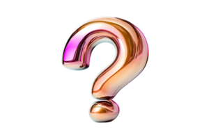 Shiny Question Mark Icon with Gradient Colors for Design and Question Concepts png