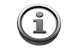 Information Icon A Shiny Metallic Information Symbol with a Glossy Finish for Digital Interfa png