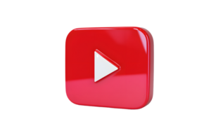 Red Media Player Icon with Play Button Digital Interface Symbol Modern Design for Apps and We png