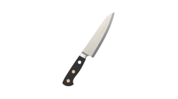 A sleek kitchen knife with a black handle and sharp blade ideal for culinary enthusiasts and c png