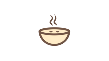 Steaming Bowl of Soup A Simple and Comfortable Meal Icon for Culinary Wellness and Food Them png
