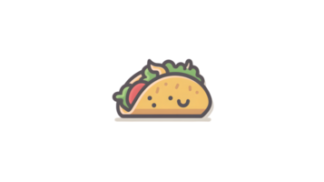 A cheerful taco with a smiling face perfect for food illustrations and fun designs png