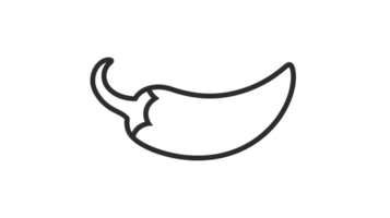 Outline of a chili pepper minimalist design for culinary and foodrelated projects ill png