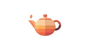 Abstract Teapot Design with Geometric Patterns and Warm Colors for Creative Projects png