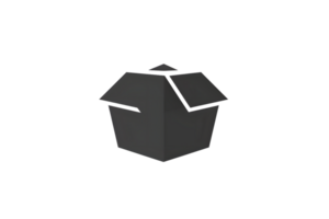 Open Box with Lid Ajar Minimalist Design for Packaging Storage and Shipping Solutions png