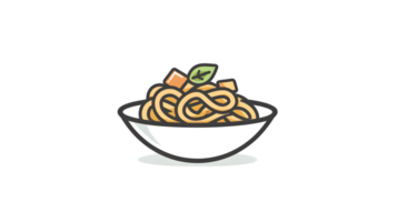 A bowl of delicious spaghetti with vegetables perfect for food and culinary themes png