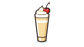 Delicious Milkshake with Whipped Cream and Cherry on Top png