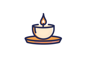 Illuminated Candle in a Bowl A Symbol of Warmth and Tranquility for Meditation png