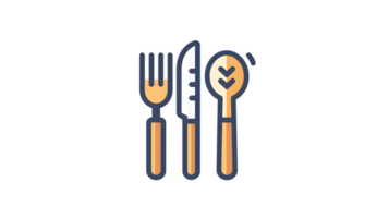 Dining Utensils Fork Knife and Spoon with Heart Design for Culinary Themes png