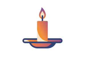 A lit candle with a warm flame placed in a holder perfect for cozy and serene settings png