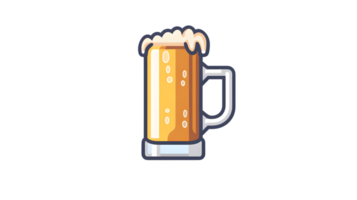 Refreshing Beer Mug with Frothy Foam Perfect for Celebrations and Festivals png