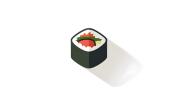 A delectable sushi roll with vibrant fillings wrapped in nori and rice perfect for culinary a png