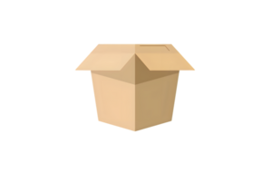 An open cardboard box on a black background ideal for packaging storage and shipping needs png