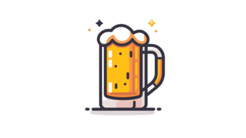 Refreshing Beer Mug with Frothy Foam and Sparkles png