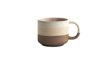 Stylish Ceramic Mug with Modern Design for Everyday Use Featuring a Unique TriColor Pattern a png