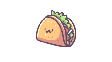 A cute taco illustration with a playful face perfect for foodrelated designs and fun graphics png