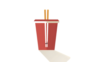 Red Disposable Cup with Straw Minimalist Design for Food and Beverage Industry Ideal for Mark png