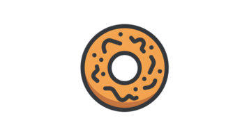 A delicious glazed donut with colorful sprinkles perfect for food png