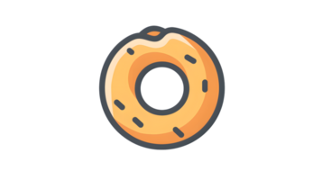 A delicious glazed donut with colorful sprinkles perfect for food and png