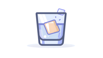 Refreshing Beverage with Ice Cubes png