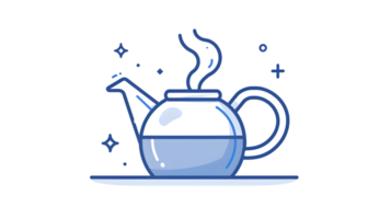 Steaming Teapot Illustration A Modern Minimalist Design for Culinary and Beverage Themes png