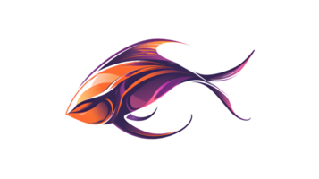 Abstract Fish Artwork with Vibrant Colors and Dynamic Flow Ideal for Creative Designs and Deco png