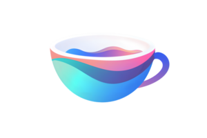 Colorful Gradient Mug with Abstract Waves Design for Creative Projects png