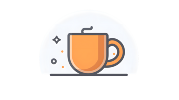A steaming cup of tea or coffee with steam rising set against a minimalist background for vari png