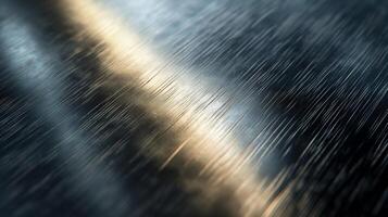 Close-up of a polished metallic surface with soft reflections, showcasing intricate textures and a modern aesthetic. photo