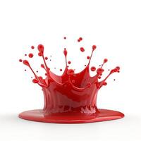 A vibrant red paint splash, capturing movement and energy in a stunning display of liquid dynamics. photo