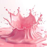 A vibrant pink splash captured mid-moment, showcasing dynamic fluid motion and texture. photo
