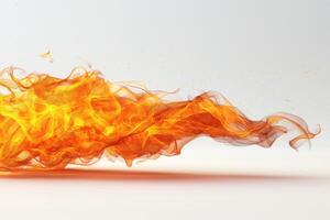 Abstract orange flames swirling gracefully against a light background. photo