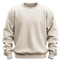A light beige unisex sweatshirt on a white background, showcasing a relaxed and casual style. photo