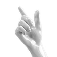 A glistening white hand pointing upwards, symbolizing clarity and direction. photo