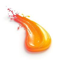 Vibrant fluid splash in orange and yellow hues, creating a dynamic abstract element. photo