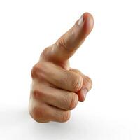 A human hand with a prominent pointing gesture, symbolizing direction or emphasis. photo