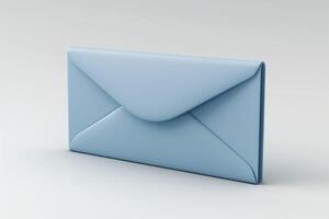 A sleek light blue envelope with a modern design, perfect for sending special invitations or letters. photo