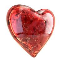 A glossy red heart-shaped sculpture with swirling textures, symbolizing love and passion. photo