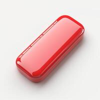 A glossy red rectangular block with smooth edges, reflecting light beautifully. photo