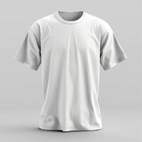 Classic plain white t-shirt displayed against a neutral background. photo