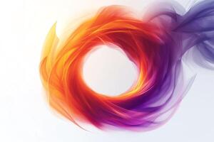 A vibrant swirl of orange and purple hues creating an abstract artistic effect. photo