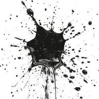 An artistic black liquid splash on a white background, showcasing dynamic movement and vivid contrasts. photo