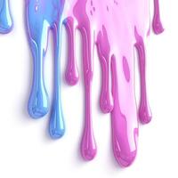 Vibrant blue and pink paint drips creating a striking and colorful backdrop. photo