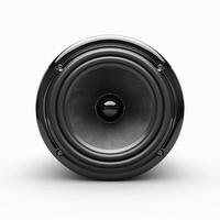 A sleek, black audio speaker showcasing modern design and high-quality sound for music enthusiasts. photo