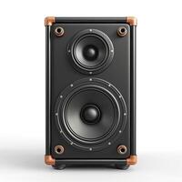 A sleek, modern black speaker with copper accents, ideal for enhancing any audio experience. photo