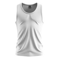 A simple, clean white tank top displayed on a neutral background, perfect for casual occasions. photo