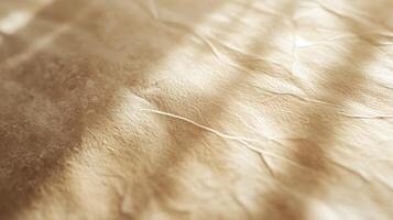 Close-up of textured, wrinkled paper surface with soft, natural lighting. photo