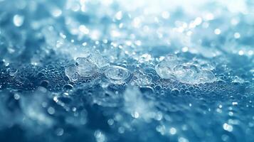 Close-up view of shimmering water droplets on a surface, showcasing the beauty of nature's tiny details. photo