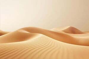 A serene desert landscape showcasing undulating golden sand dunes under a soft pastel sky. photo
